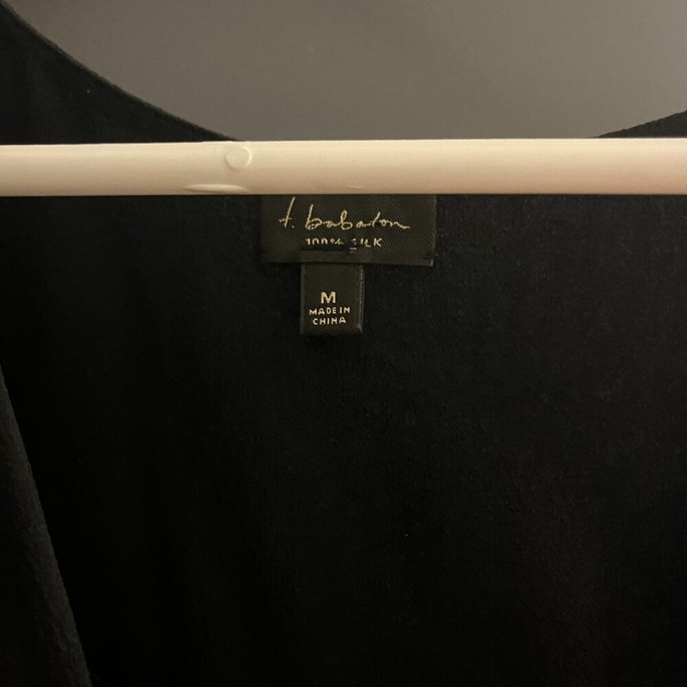 Babaton, 100% silk sheer black bouse